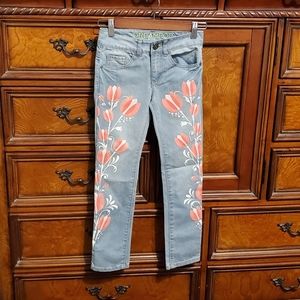 DREAMPOP by Cynthia Rowley tulip print jeans 8